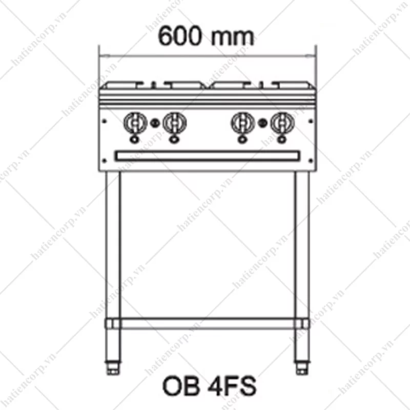 Bếp âu 4 họng Berjaya có chân OB4FS-17 - Ảnh 2