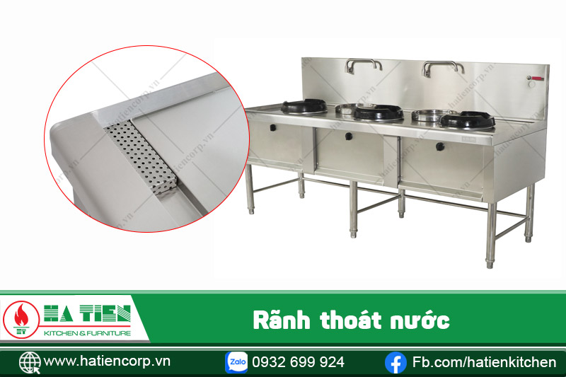 rãnh thoát nước của bếp á 3 họng