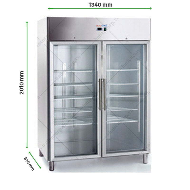 Kích thước tủ lạnh 2 cánh kính Mastercool