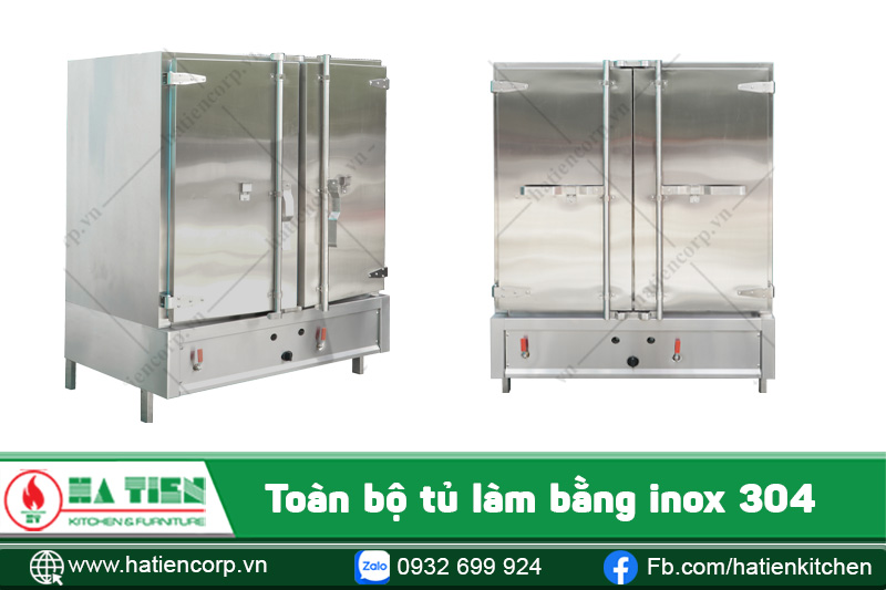 tủ cơm công nghiệp 100kg bằng inox 304