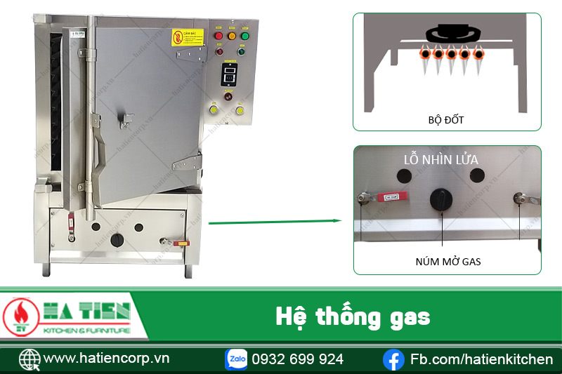 Tủ cơm công nghiệp 30kg gas