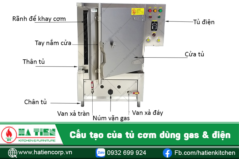 cấu tạo tủ cơm công nghiệp 30kg