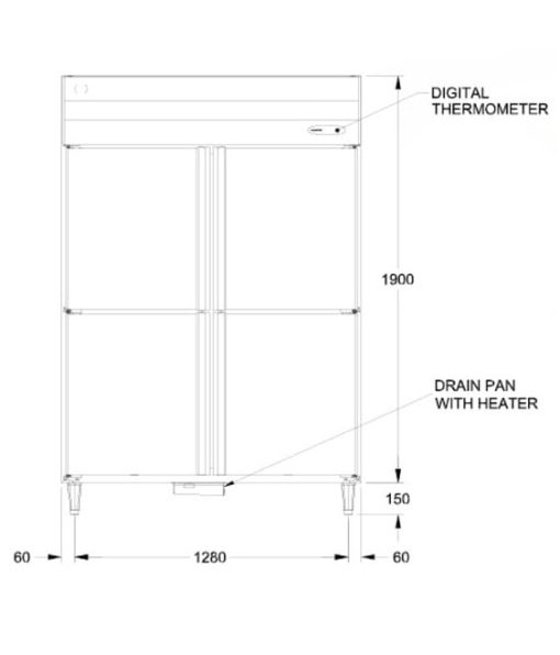 Alternative view of Tủ mát 4 cánh Hoshizaki HRW-147LS4