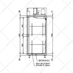 bản vẽ tủ nửa đông nửa mát 6 cánh hoshizaki 01