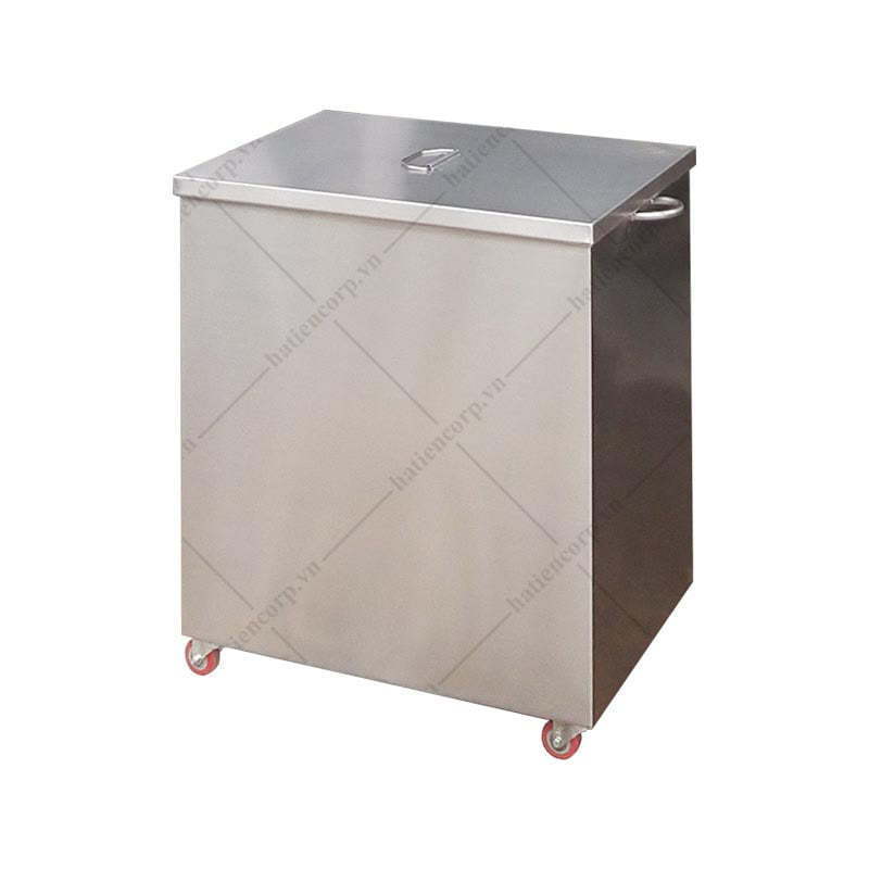 Thùng rác inox 304 có nắp đậy - Ảnh 2