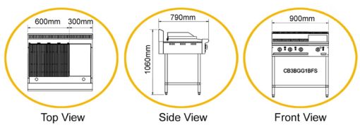 Alternative view of Bếp chiên phẳng bằng gas có lò nướng CB3BGG1BFS