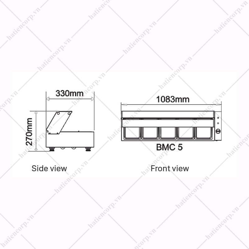 Quầy giữ nóng thức ăn 5 khay BMC