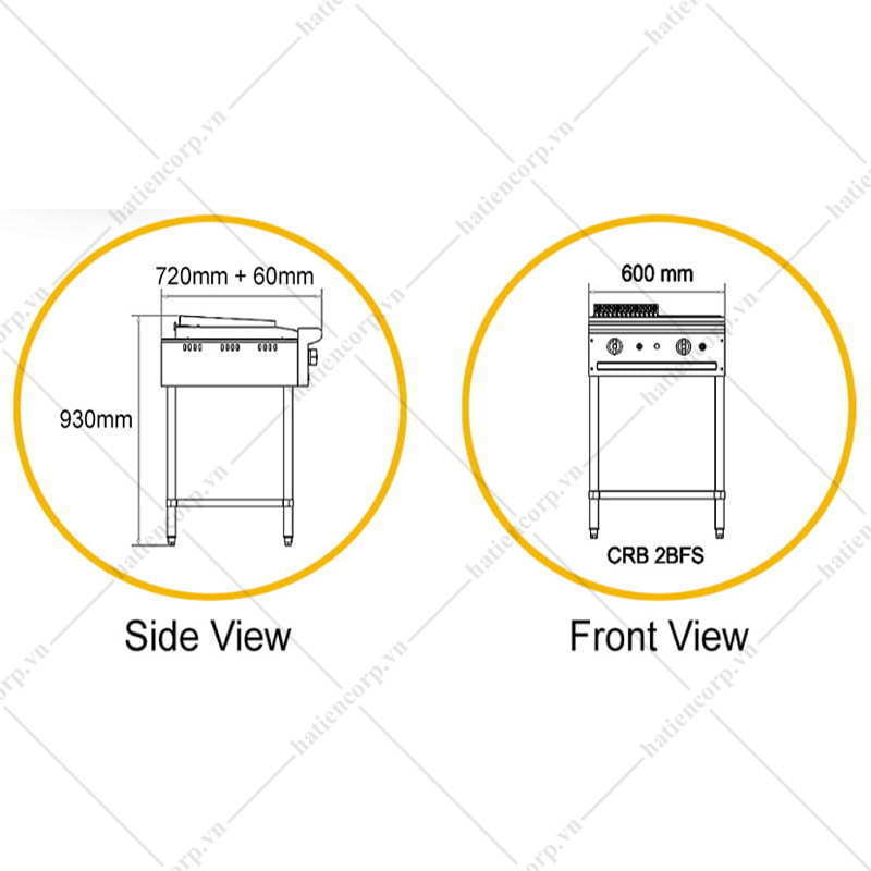 Bếp nướng than nhân tạo CRB 2BFS - Ảnh 2