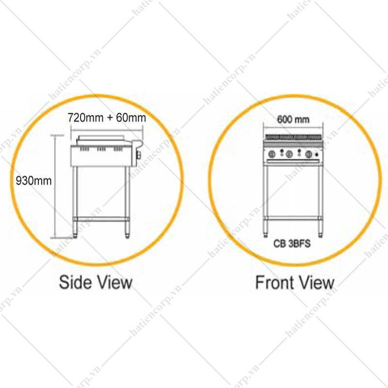 Lò nướng than nhân tạo CB 3BFS - Ảnh 2