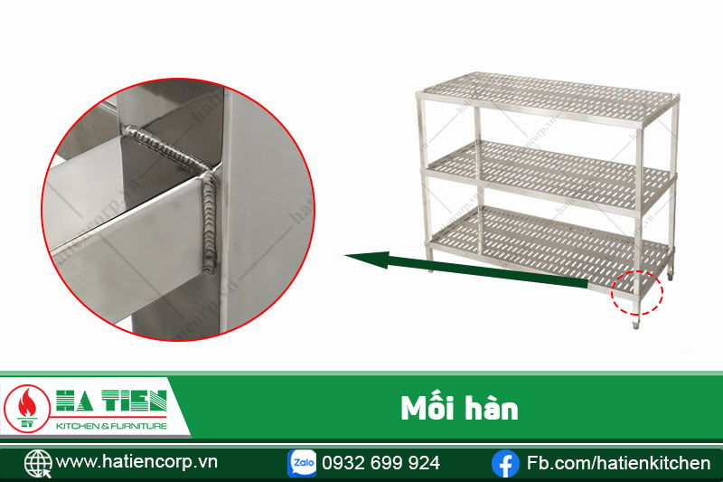 Mối hàn của kệ bát inox