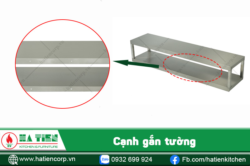 cạnh gắn tường của kệ 2 tầng