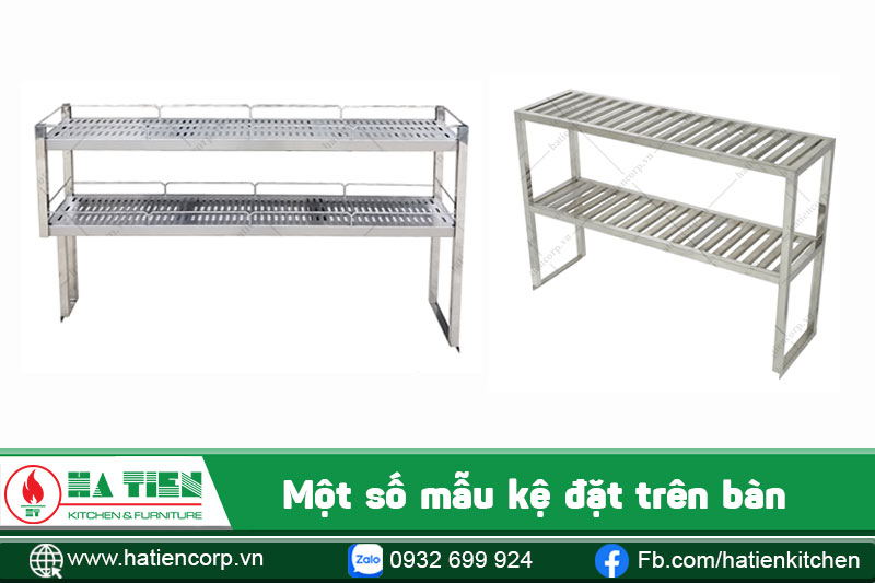 kệ inox đặt trên bàn