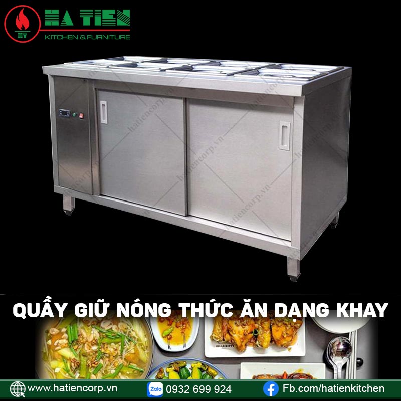 Quầy giữ nóng thức ăn dạng khay Hà Tiên