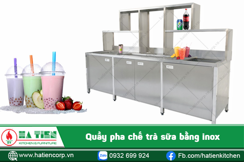 quầy bar inox trà sữa