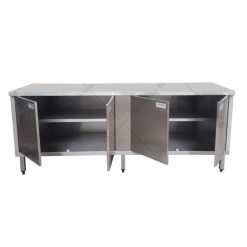 quầy inox 4 cánh cửa mở