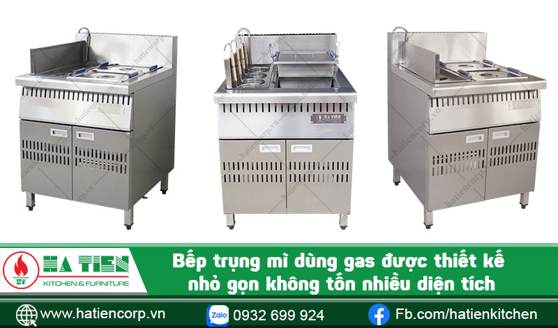 Bếp trụng mì dùng gas được thiết kế nhỏ gọn