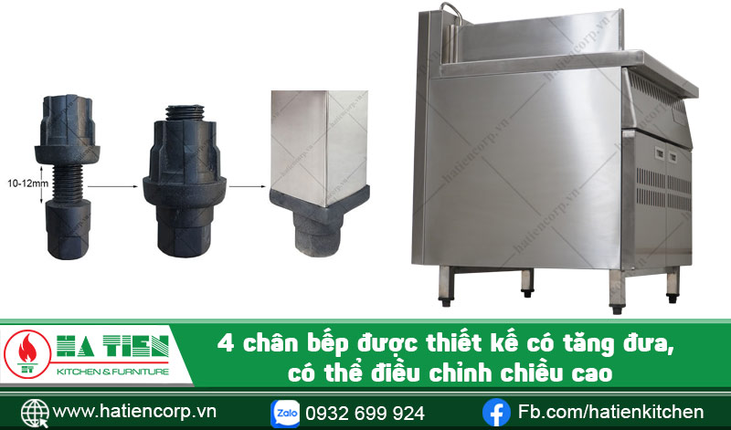 Chân tăng chỉnh chiều cao của bếp trụng mì