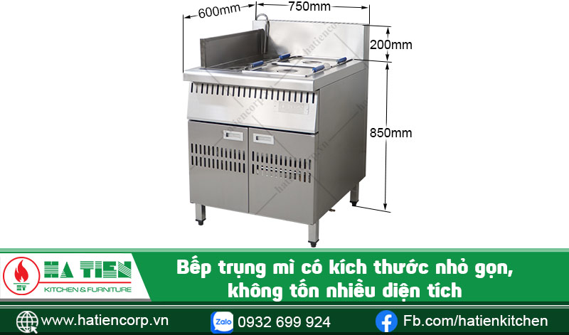 Kích thước quầy trụng mì