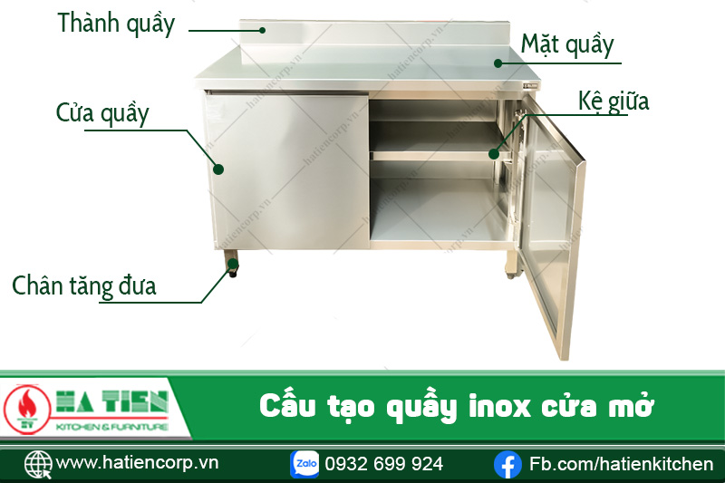 Cấu tạo quầy inox