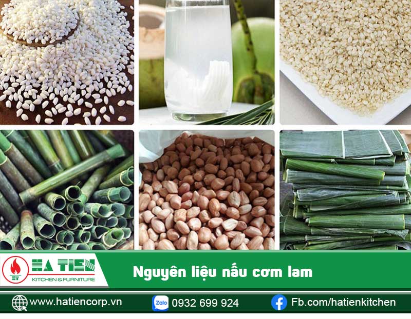 Nguyên liệu cho món cơm lam ống tre