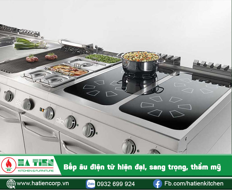 Bếp âu điện từ được sử dụng trong các bếp nhà hàng, khách sạn...