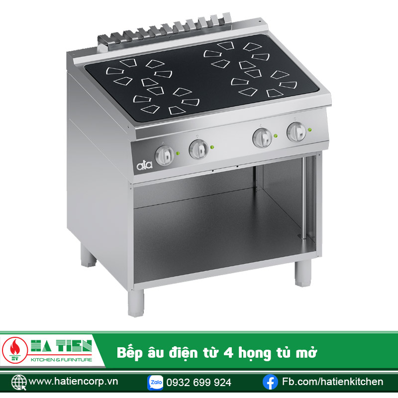 Bếp âu điện từ 4 họng có tủ mở