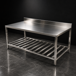 Bàn inox 1 kệ thanh có thành