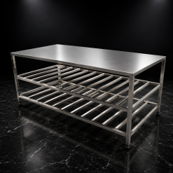 bàn inox 2 kệ thanh