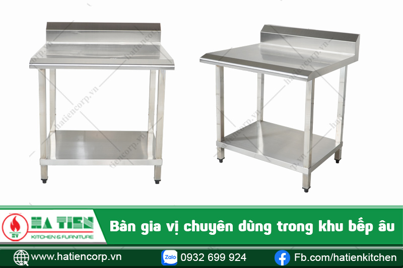 bàn gia vị bếp âu inox