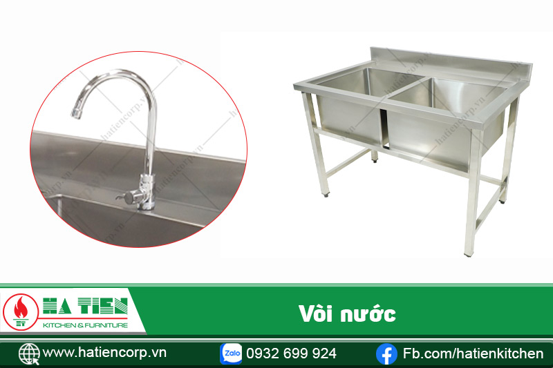 chậu rửa inox công nghiệp có vòi