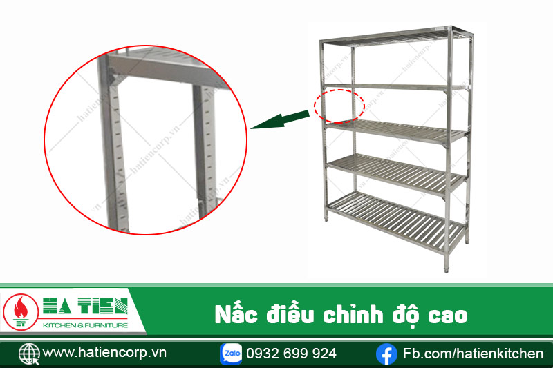 kệ đựng chén bát bằng inox có nấc điều chỉnh