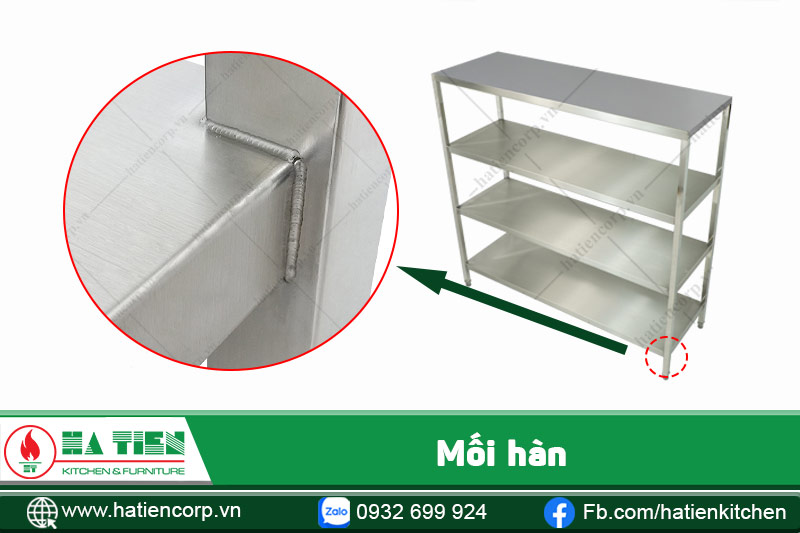 mối hàn kệ inox 4 tầng