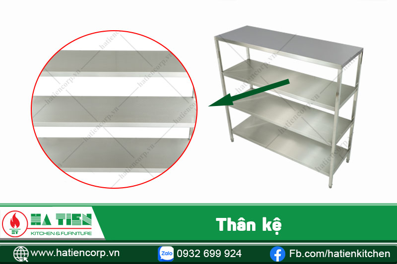 thân kệ inox 4 tầng