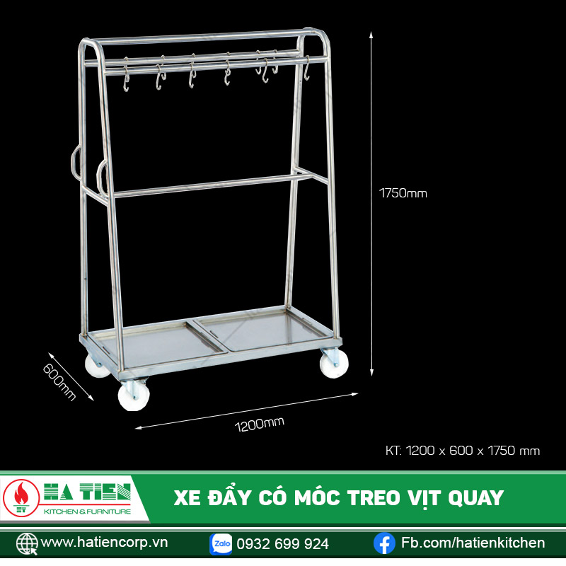 Xe đẩy có móc treo vịt quay