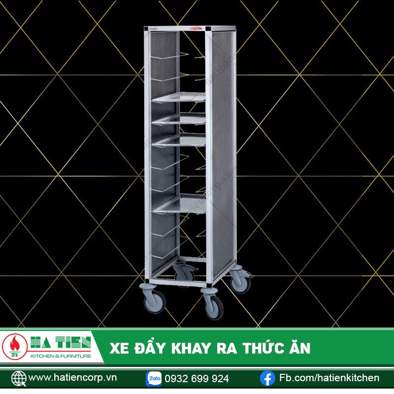 Xe đẩy khay ra thức ăn
