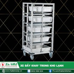 Xe đẩy khay trong kho lạnh