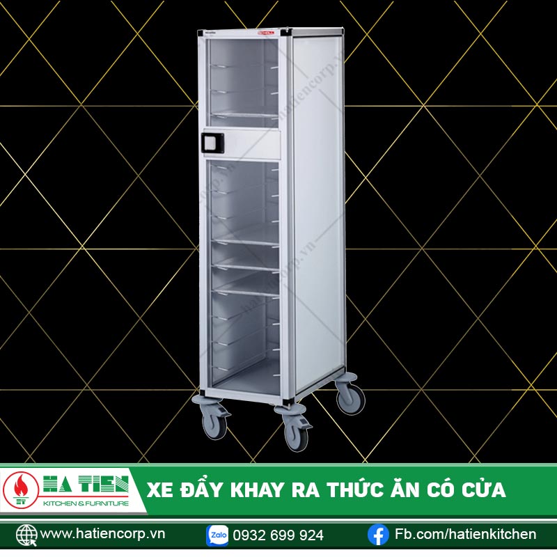 Xe khay ra thức ăn có cửa