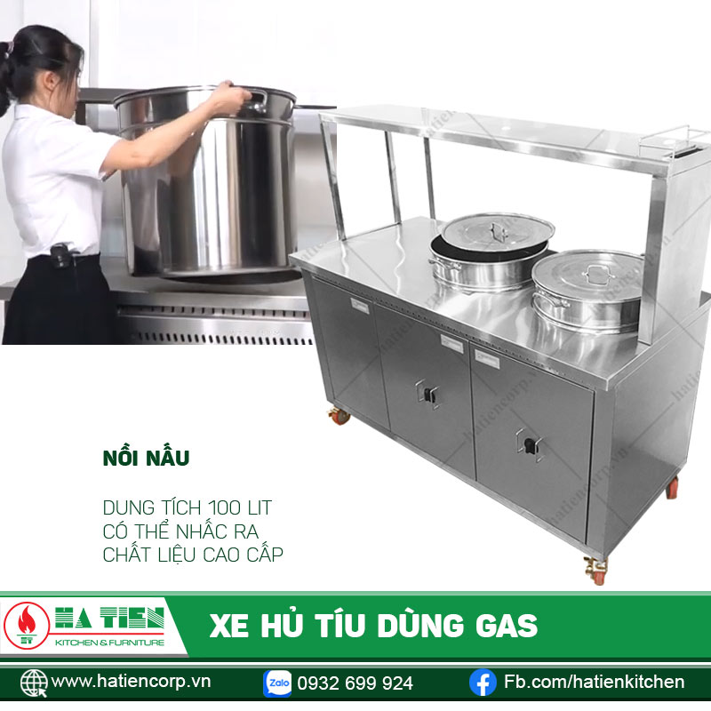 Thiết kế 2 nồi nước lèo dung tích 100 lít