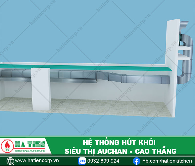 bếp công nghiệp chuỗi siêu thị Auchan