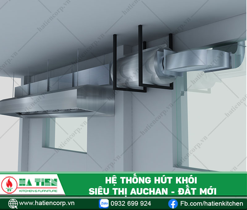 bếp công nghiệp chuỗi siêu thị Auchan