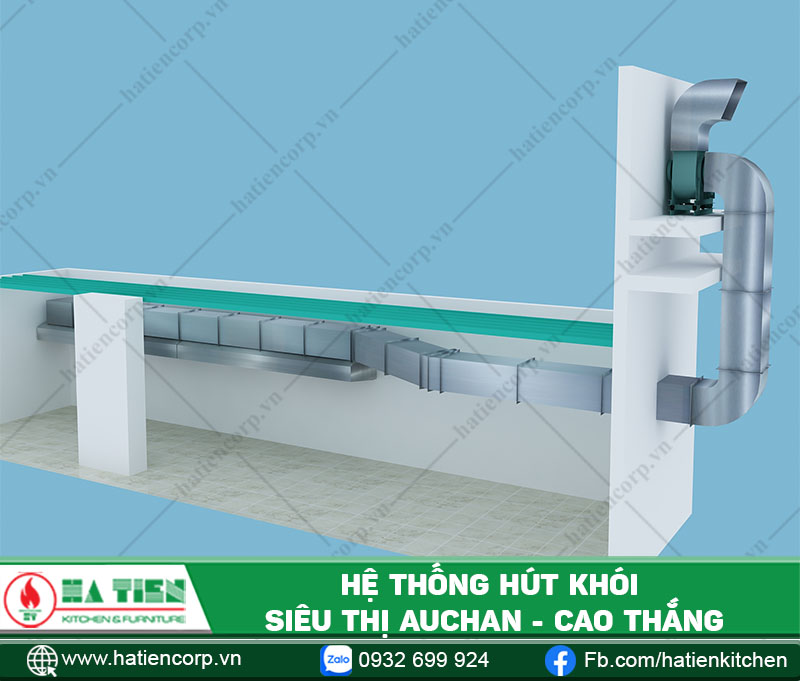 bếp công nghiệp chuỗi siêu thị Auchan