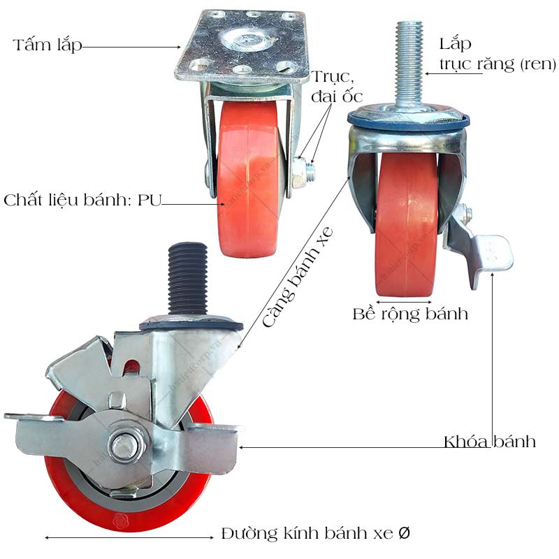 Các bộ phận của bánh xe