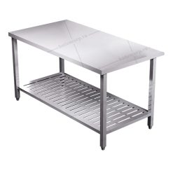 Bàn inox 2 tầng đột lỗ