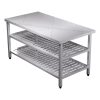 Bàn inox 3 tầng kệ đột lỗ