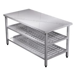 Bàn inox 3 tầng kệ đột lỗ