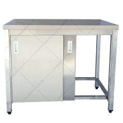 bàn inox cửa lùa, không thành, không kệ dưới dài 1m2