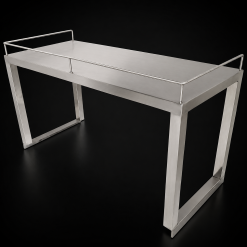 Kệ inox - Kệ phẳng 1 tầng đặt trên bàn có lan can