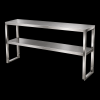 Kệ inox - Kệ phẳng 2 tầng đặt trên bàn có lan can