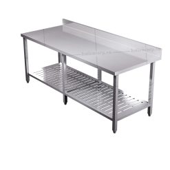 Bàn inox 2 tầng đột lỗ có thành