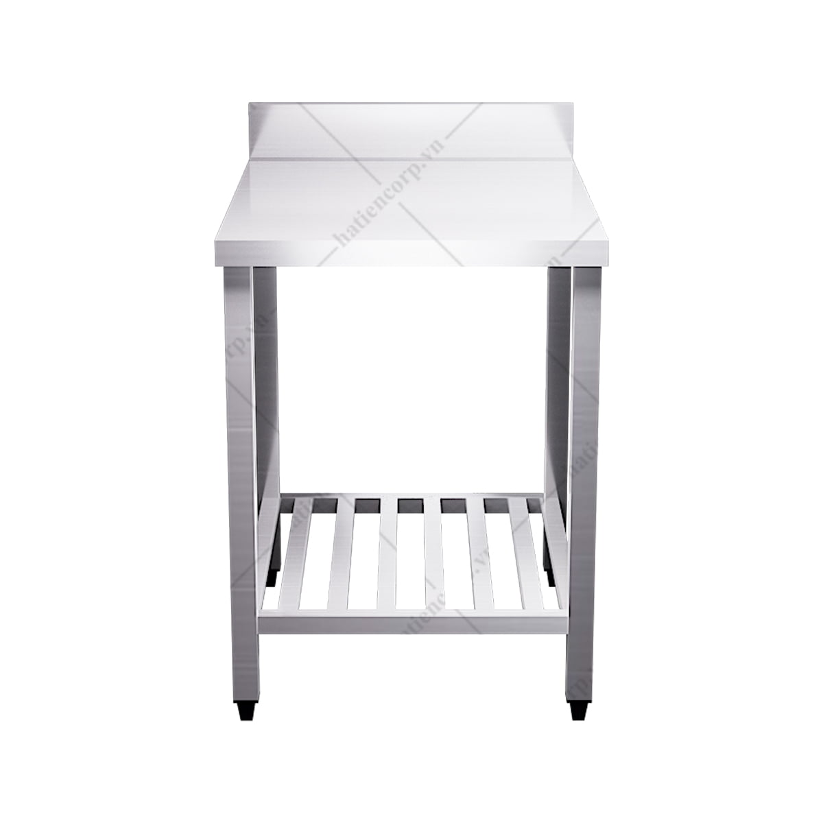 Bàn inox 2 tầng kệ thanh có thành